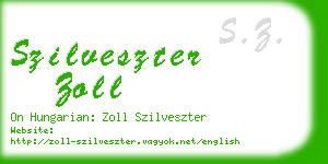 szilveszter zoll business card